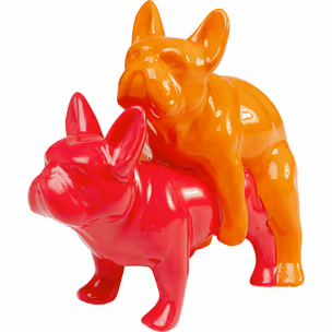Figurka dekoracyjna LOVE DOGS DUO POP - pomarańczowy/różowy