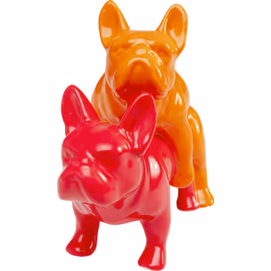 Figurka dekoracyjna LOVE DOGS DUO POP - pomarańczowy/różowy