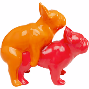 Figurka dekoracyjna LOVE DOGS DUO POP - pomarańczowy/różowy