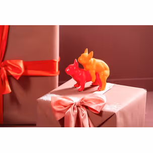 Figurka dekoracyjna LOVE DOGS DUO POP - pomarańczowy/różowy