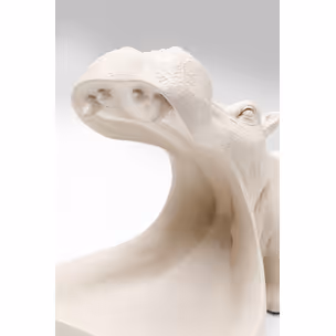 Figurka dekoracyjna HUNGRY HIPPO 17 cm - szarobeżowy