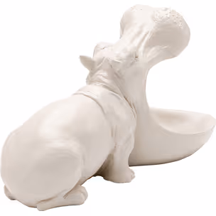 Figurka dekoracyjna HUNGRY HIPPO 17 cm - szarobeżowy