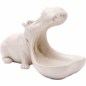 Figurka dekoracyjna HUNGRY HIPPO 17 cm - szarobeżowy