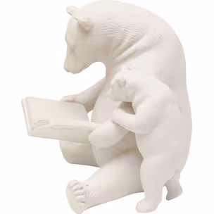 Figurka dekoracyjna READING BEARS - szarobeżowy