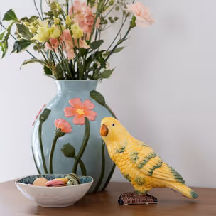 Figurka dekoracyjna PAPAGAYO 19 cm - żółty/zielony