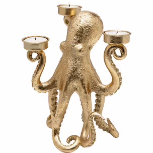 Świecznik potrójny OCTOPUS - złoty