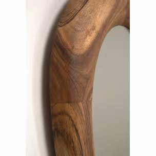 Lustro w drewnianej ramie JORGE 91x45 - naturalny