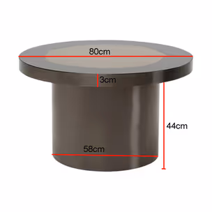 Stolik okrągły MEDAILLON 80 cm - szary