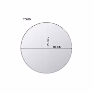 Lustro wiszące okrągłe CURVE GREIGE 100 cm - szarobeżowy