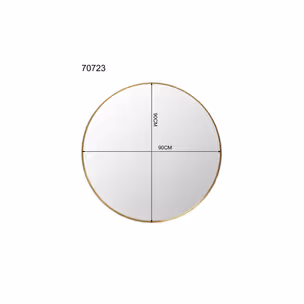 Lustro ścienne okrągłe SIMPLY BRASS 90 cm - brązowy