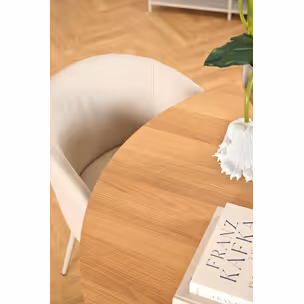 Stół okrągły SOLI 120 cm - dąb/szary