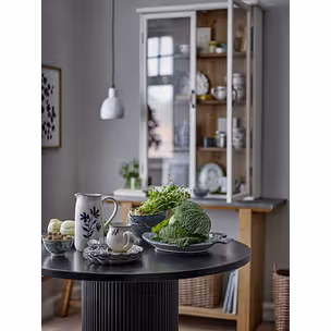 Stół okrągły drewniany PORTO 90 cm - czarny
