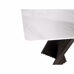 Stół MODIG 180x90 - biały marmur/grafitowy