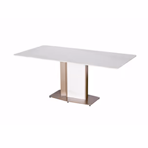 Stół MODIG 180x90 - biały marmur/różowe złoto