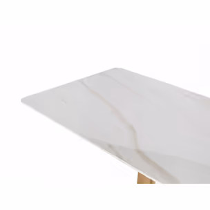 Stół MODIG 180x90 - biały marmur/różowe złoto