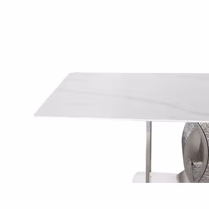 Stół MODIG 180x90 - biały marmur/srebrny