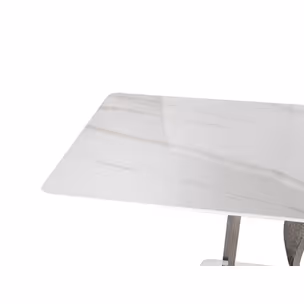 Stół MODIG 180x90 - biały marmur/srebrny