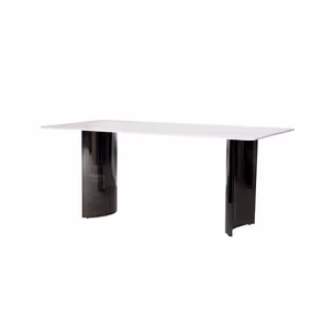 Stół MODIG 180x90 - biały marmur/czarny chrom