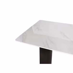 Stół MODIG 180x90 - biały marmur/czarny chrom