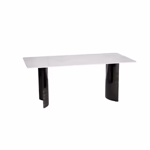 Stół MODIG 180x90 - biały marmur/czarny chrom