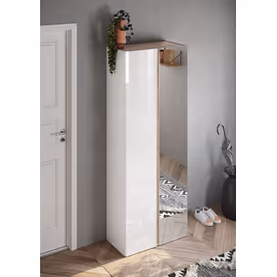 Szafa na buty 2-drzwiowa FRAME - biały połysk