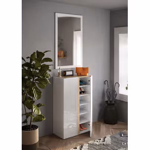 Szafka na buty 2-drzwiowa FRAME - biały połysk