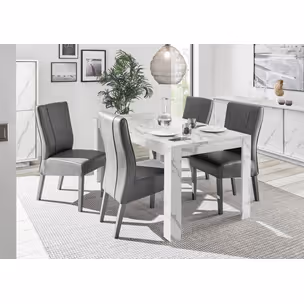 Stół rozkładany CARRARA 137/185x90 - marmur biały mat
