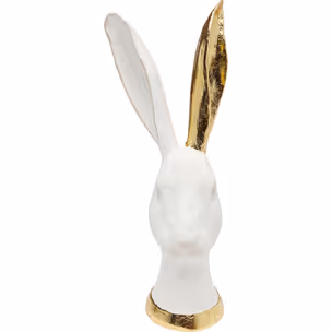 Figurka dekoracyjna królik BUNNY GOLD - biały/złoty