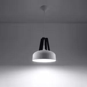 Lampa wisząca CASCO - biały/czarny