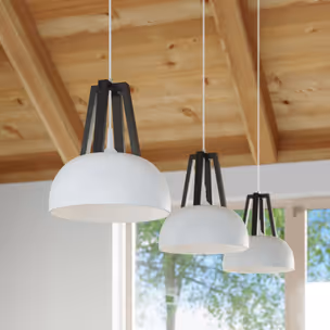 Lampa wisząca CASCO - biały/czarny