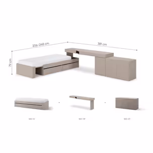 Zestaw mebli młodzieżowych WOOW SET-01P - clay grey