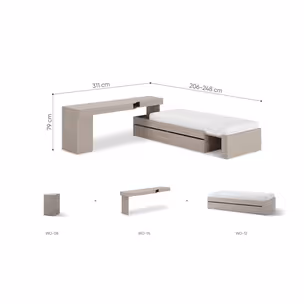 Zestaw mebli młodzieżowych WOOW SET-02L - clay grey