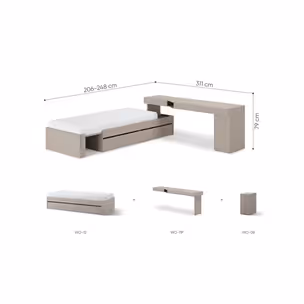 Zestaw mebli młodzieżowych WOOW SET-02P - clay grey