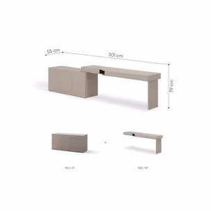 Zestaw biurko + komoda WOOW SET-04P - clay grey