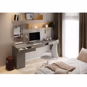 Zestaw biurko + kontenerek WOOW SET-05L - clay grey