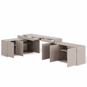 Zestaw biurko + 2 komody WOOW SET-07L - clay grey