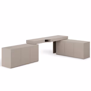 Zestaw biurko + 2 komody WOOW SET-07P - clay grey