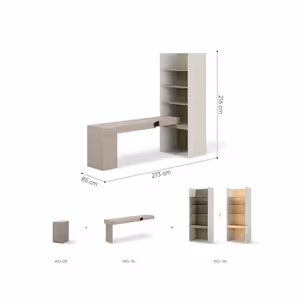 Zestaw mebli młodzieżowych WOOW SET-09L - clay grey