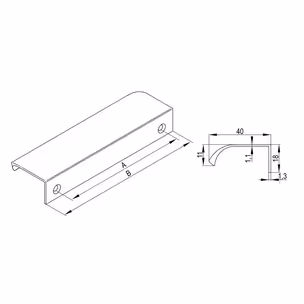 LENTIS Uchwyt meblowy 32/52 aluminium czarny mat