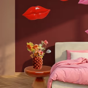 Dekoracja DISCO LIPS 59 cm - czerwony