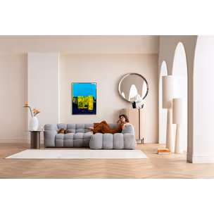 Obraz w ramie ABSTRACT HIGH GLOSS BLUE 120x160