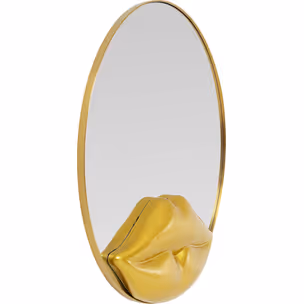 Lustro ścienne okrągłe LIPS 100 cm - złoty