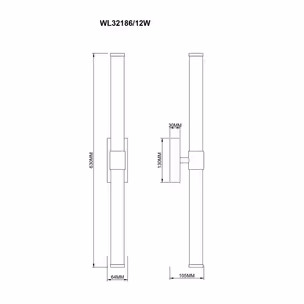 Kinkiet EDDIE 63 cm WL32186/12W - srebrny