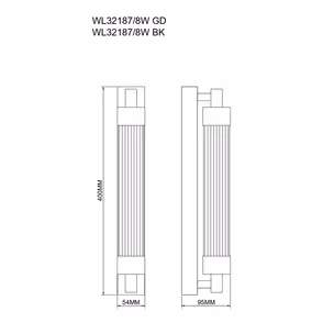 Kinkiet KALIA 40 cm WL32187/8W/BK - czarny