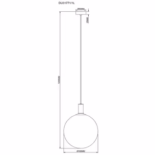 Lampa wisząca NUA pojedyncza DU31771/1L - czarny/złoty