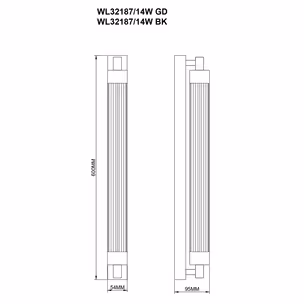 Kinkiet KALIA 60 cm WL32187/14W/GD - złoty