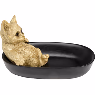 Miska dekoracyjna BATHING CAT - złoty/czarny