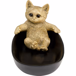 Miska dekoracyjna BATHING CAT - złoty/czarny