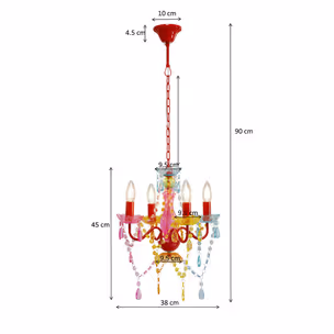 Lampa wisząca STARLIGHT RAINBOW 4-ramienna - wielokolorowy