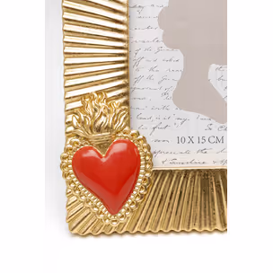 Ramka na zdjęcia FLAMING HEART DUE 10x15 - złoty